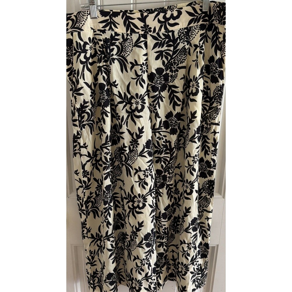 MNG Women’s Extra Wide Leg Pants XL Floral High Rise Crop